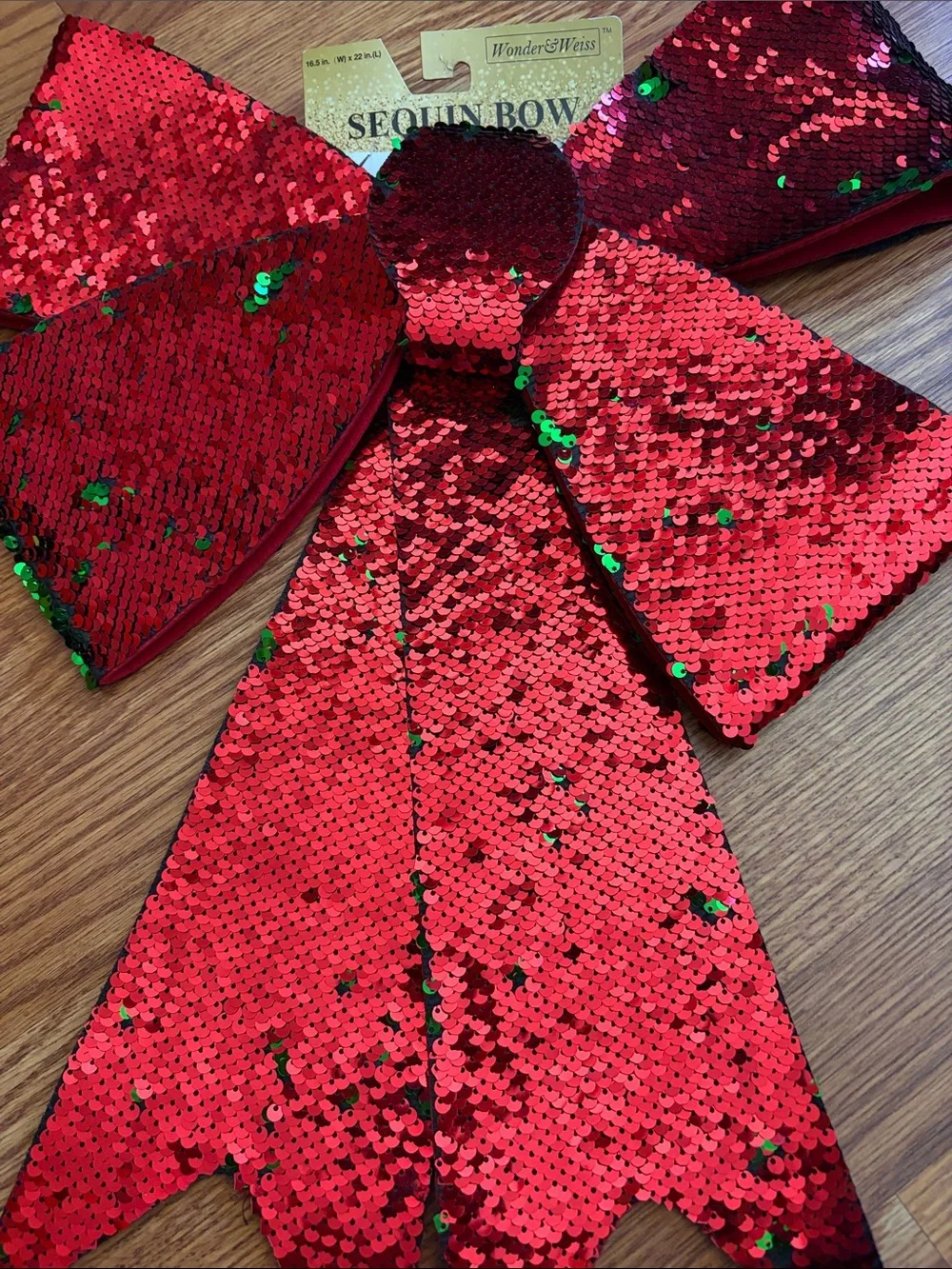 Red Sequin Holiday Bow